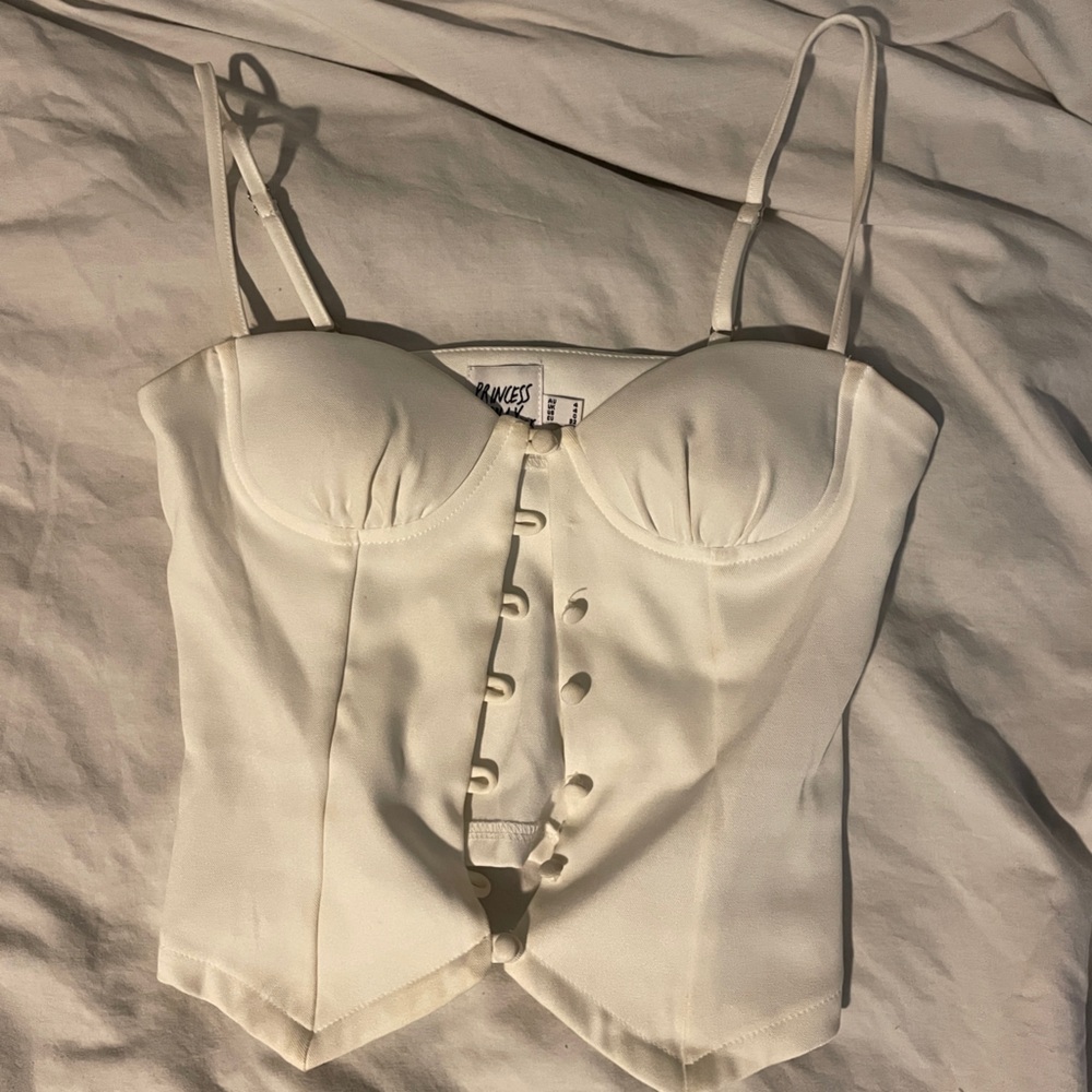 Princess Polly Cream Corset Blouse
